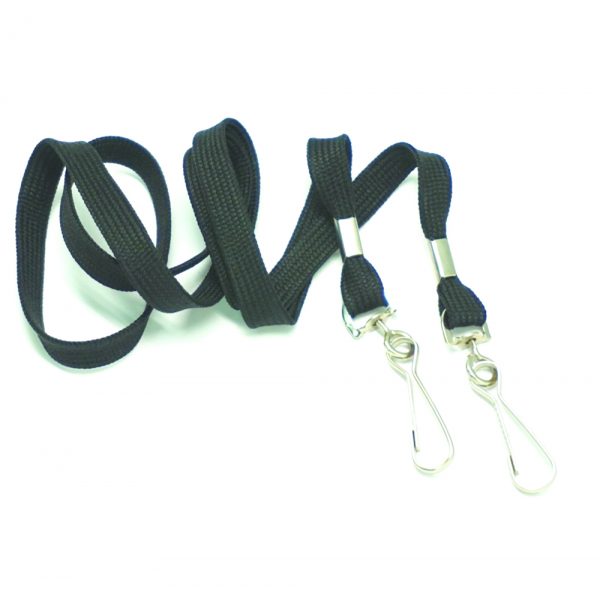 Dual-Ended Lanyard with Swivel Clips (BLACK)